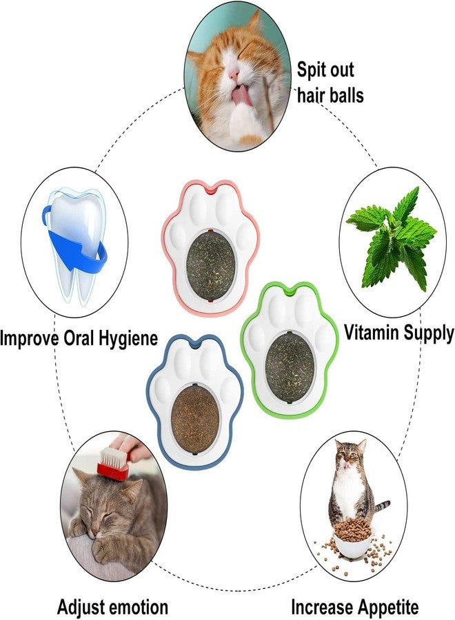 KittuPet لعبة كرة النعناع البري للقطط من كيتو بيت، لعبة تفاعلية للقطط، كرة نعناع بري دوارة على شكل مخلب، لعبة مضغ لتنظيف أسنان القطط الصغيرة، مكافآت جدارية للقطط لللعق (بالمخلب). - Image 4